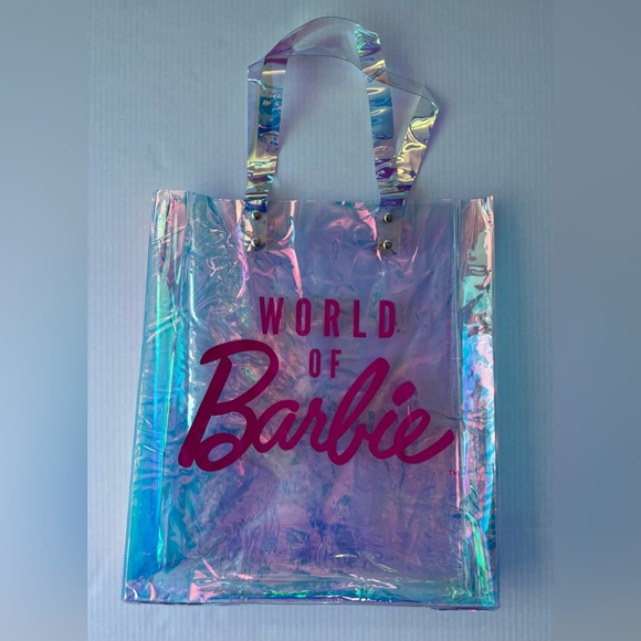Barbie Handbags - Brand New! World of Barbie Tote Bag NWT Iridescent Pink Platic